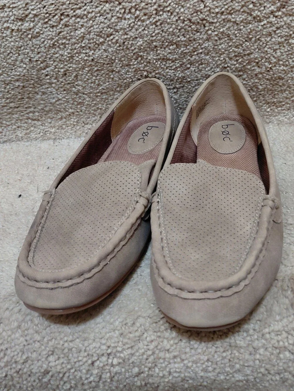 b.o.c. Neutral Taupe Suede Slip-On Loafers